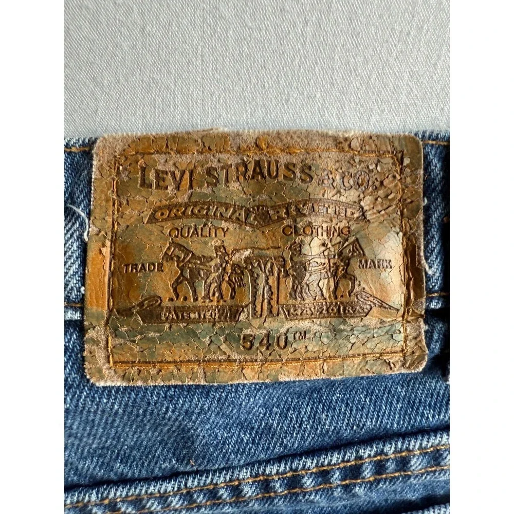 Levis 540 Relaxed Fit Jeans Mens 44x32‎ Blue Medium Wash Orange Tab Vintage 90s
